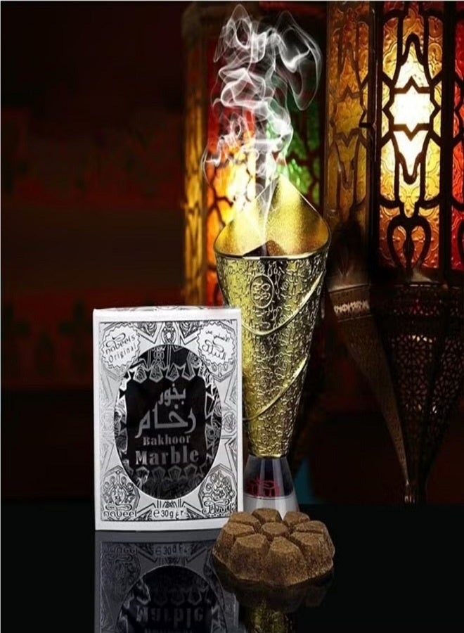 Nabeel 4 Pcs Nabeel Bakhoor Marble 30 GMS Luxury Arabic Incense with Deep Oudh Aroma for a Royal Home Ambience - Image 4